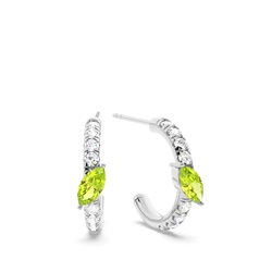 Peridot Creolen im Marquise-Schliff
