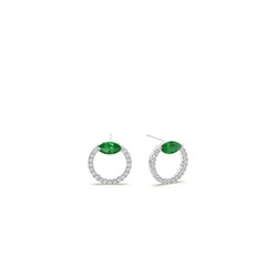 Ohrring mit Smaragd, Marquise und rundem Diamanten