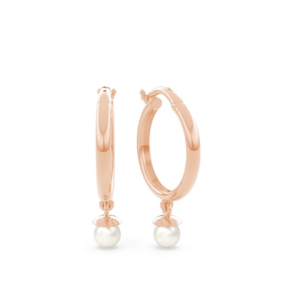 Everyday dainty pearl hoop earring