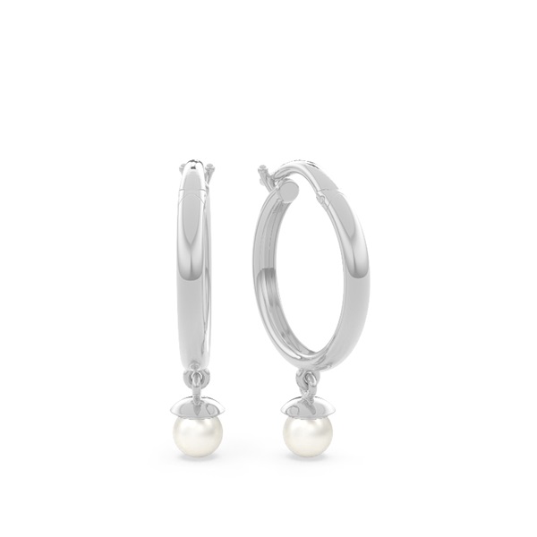 Everyday dainty pearl hoop earring