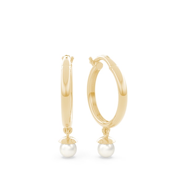 Everyday dainty pearl hoop earring