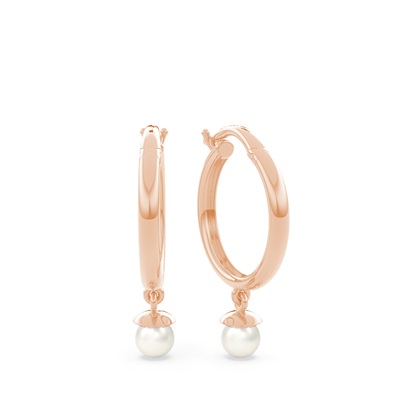 Everyday dainty pearl hoop earring