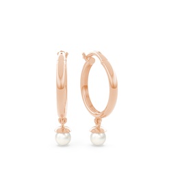 Everyday dainty pearl hoop earring
