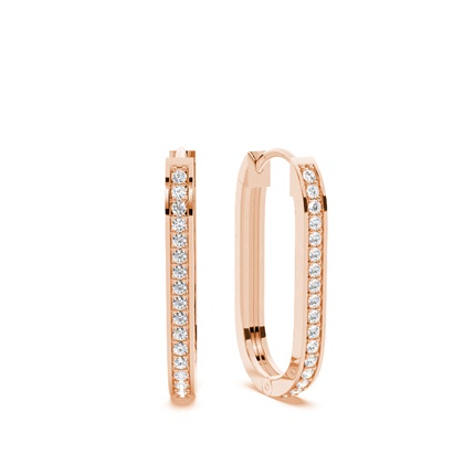 Pave set Diamond Hoops