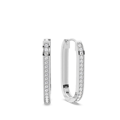 Platinum Diamond Hoop Diamond Earrings