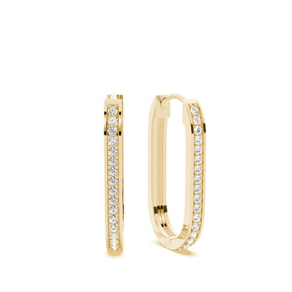 Pave set Diamond Hoops