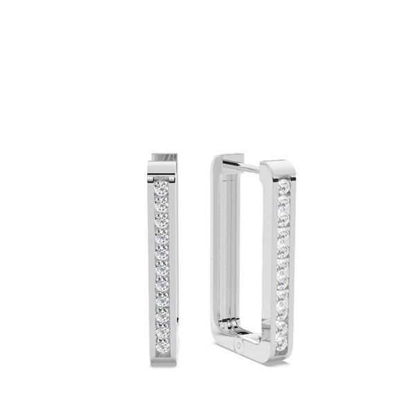 Channel set Rectangular Diamond Hoops