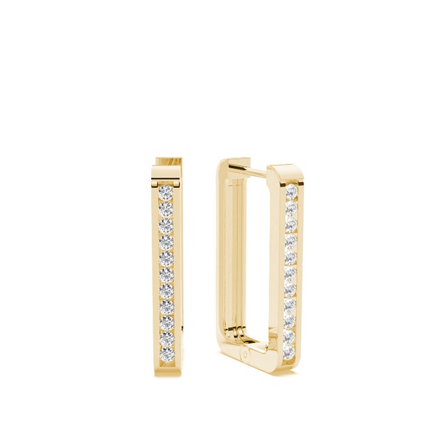 Channel set Rectangular Diamond Hoops