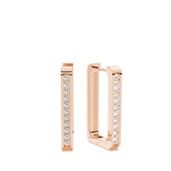 Channel set Rectangular Diamond Hoops