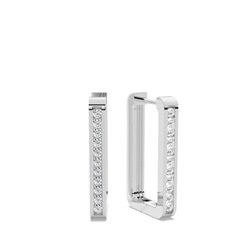 Channel set Rectangular Diamond Hoops