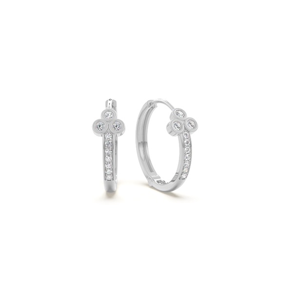 Round diamond everyday hoop earring