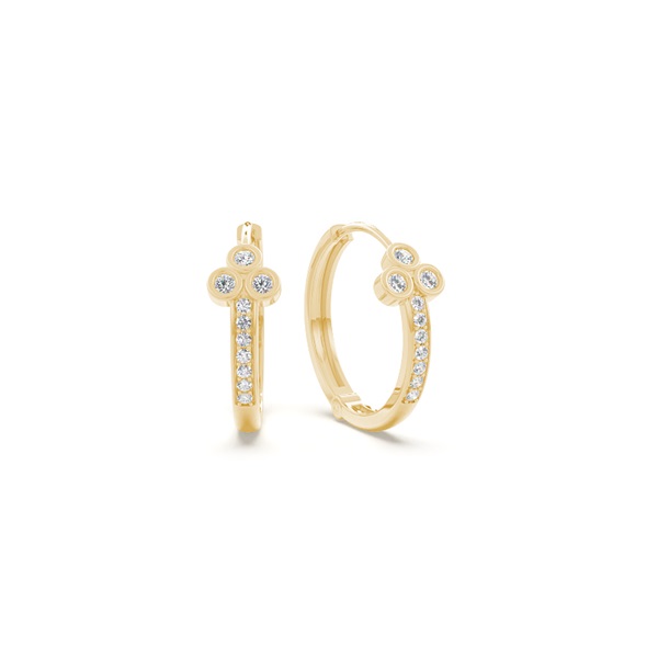 Round diamond everyday hoop earring
