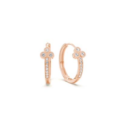 Round diamond everyday hoop earring