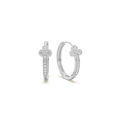 Round diamond everyday hoop earring
