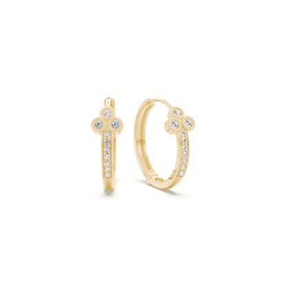 Round diamond everyday hoop earring