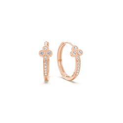 Round diamond everyday hoop earring