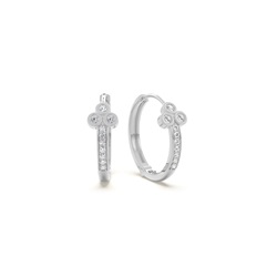 Round diamond everyday hoop earring