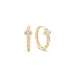 Round diamond everyday hoop earring
