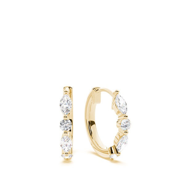 Fancy Cut Marquise Diamond Hoops