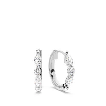 Fancy Cut Marquise Diamond Hoops