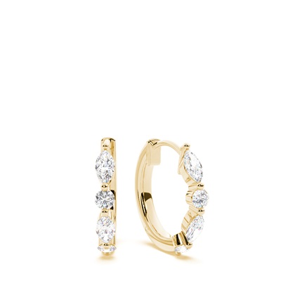 Fancy Cut Marquise Diamond Hoops