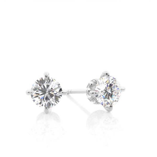 Hidden Halo Diamond Solitaire Earrings