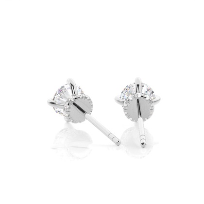 Hidden Halo Diamond Solitaire Earrings