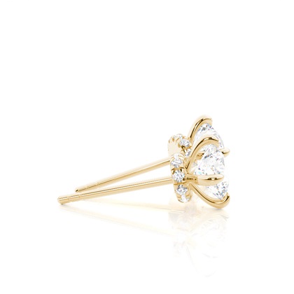 Hidden Halo diamant solitär örhängen