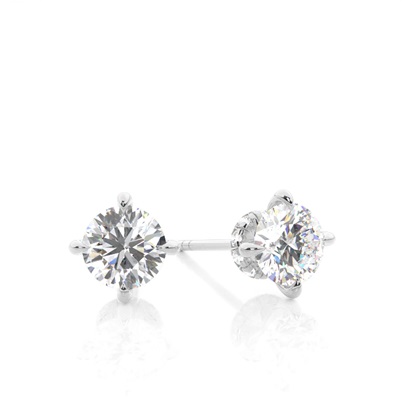 Hidden Halo Diamond Solitaire Earrings