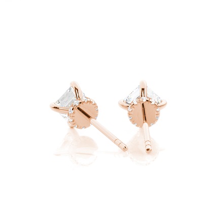 Hidden Halo diamant solitär örhängen