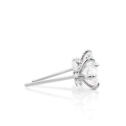 Hidden Halo diamant solitär örhängen