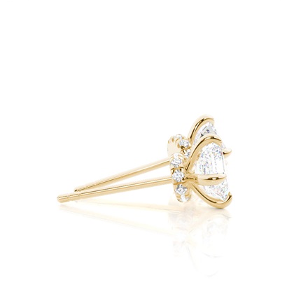 Hidden Halo diamant solitär örhängen