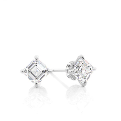 Asscher Cut Diamond Earring