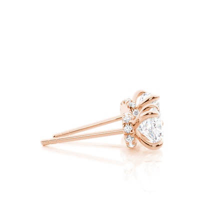 Hidden Halo diamant solitär örhängen