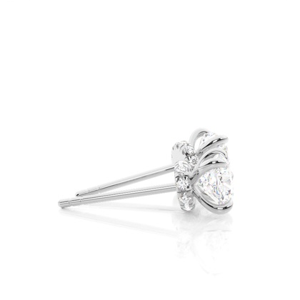 Hidden Halo diamant solitär örhängen