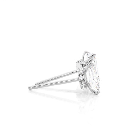 Hidden Halo diamant solitär örhängen