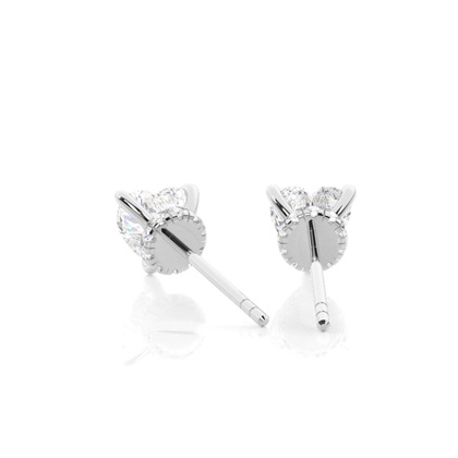 Hidden Halo diamant solitär örhängen