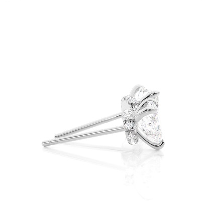 Hidden Halo diamant solitär örhängen