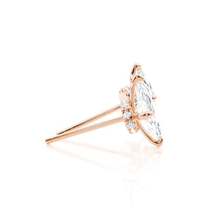 Hidden Halo diamant solitär örhängen