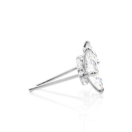 Hidden Halo diamant solitär örhängen