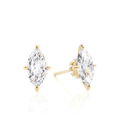 Yellow Gold Diamond Earrings