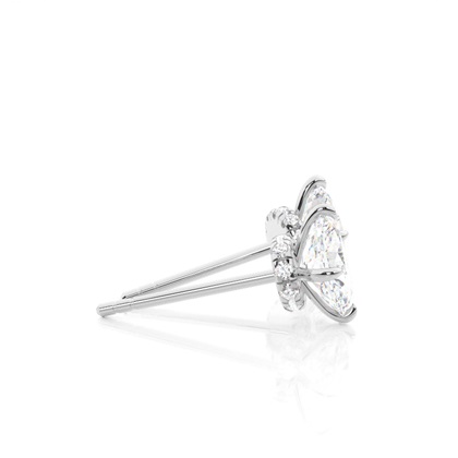 Hidden Halo diamant solitär örhängen