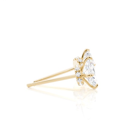 Hidden Halo diamant solitär örhängen