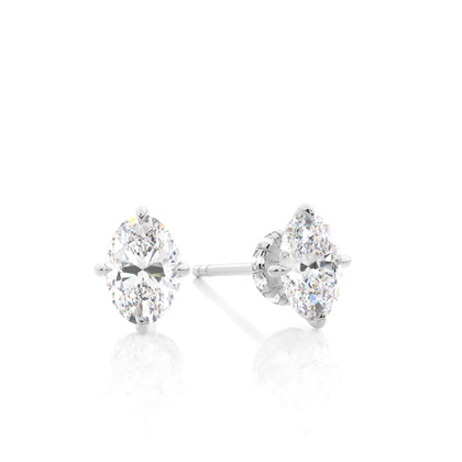 Oval Diamond Earrings