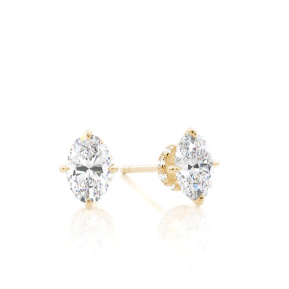 Oval Diamond Earrings