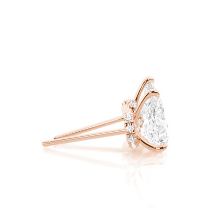 Hidden Halo diamant solitär örhängen