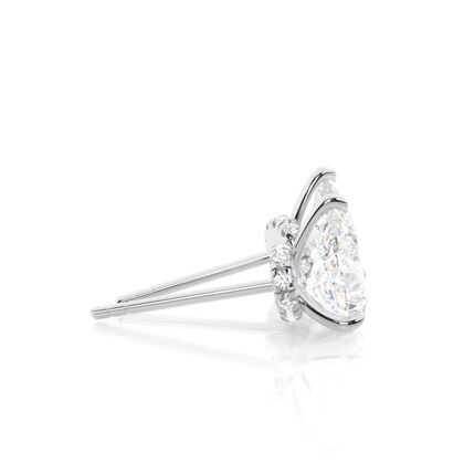 Hidden Halo diamant solitär örhängen