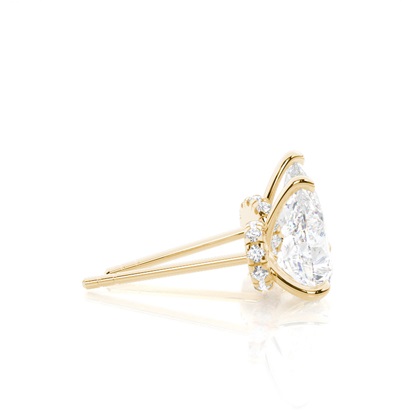 Hidden Halo diamant solitär örhängen