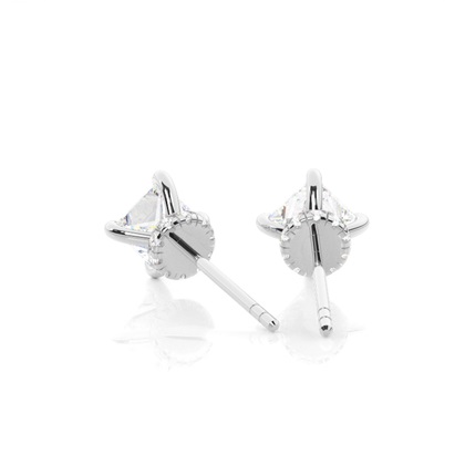 Hidden Halo diamant solitär örhängen