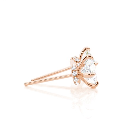 Hidden Halo diamant solitär örhängen